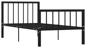 Cadru de pat, negru, 90 x 200 cm, metal Negru, 90 x 200 cm