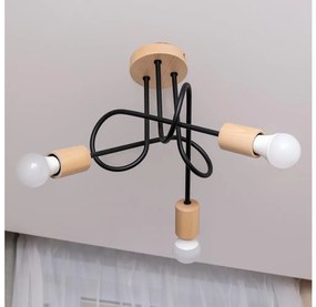 Lustră aplicată OXFORD 3xE27/15W/230V pin/negru