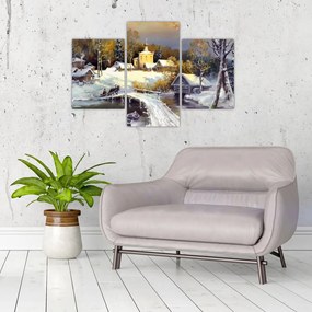 Tablou - Orășel iarna (90x60 cm)