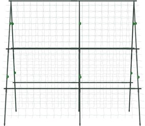 Outsunny Spalier de grădină suport pentru plante cățărătoare în formă de A din oțel, 3 niveluri cu înălțime reglabilă, 180 x 100 x 180 cm, verde | Aosom Romania