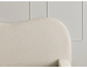 Pat matrimonial bej tapițat cu spațiu de depozitare cu somieră 180x200 cm Orlane – Bobochic Paris