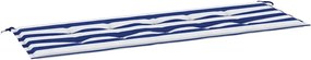 vidaXL Pernă de bancă dungi albastre și albe 150x50x4 cm textil oxford