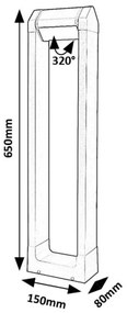 Stalp de exterior, terasa sau gradina IP54 LED Medna H-65cm