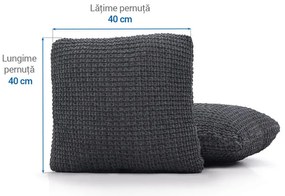 Huse super elastice RUBINIA antracit feţe de pernă 2 buc (40 x 40 cm)