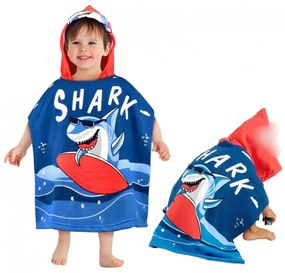 Poncho de plajă pentru copii cu rechin