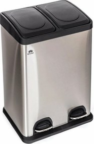 Coș sortare deșeuri Brilanz Savery, 2 x 20 l, inox, 40 l