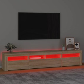 Comoda TV cu lumini LED, stejar sonoma, 210x35x40 cm 1, Stejar sonoma, 210 x 35 x 40 cm