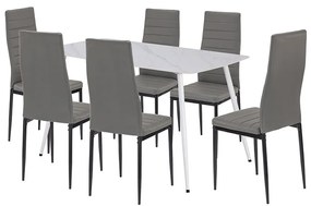 Renton 6+1 dining set gri-negru