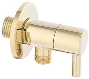 Robinet coltar Ferro 1/2”x3/8” rotund cu finisaj auriu lucios