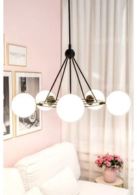 Lustră pe tijă AMALFI 3xE27/15W/230V neagră/albă Argon 6150