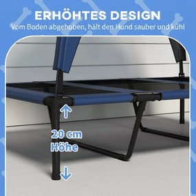 PawHut Pat Înălțat Racoritor pentru Câini, Design Portabil, Ideal pentru Vară, cu Plasă Respirabilă, 106x76x94cm, Albastru Închis | Aosom Romania