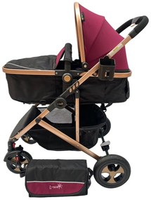 Carucior 2 in 1 reversibil si transformabil, landou sport si geanta cadou - Mov - CPC-08-mov