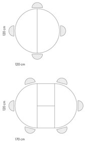 PAZZO DESIGN Masă extensibilă Gabri, picioare încrucișate Shangay rotundă, fabricată în Italia, bază neagră, stejar rustic | Aosom Romania