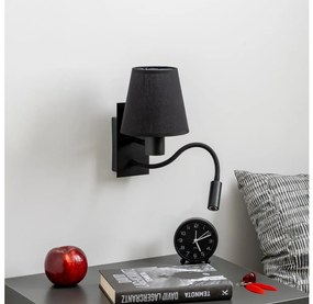 Lampă LED de perete Brilagi NUBILA 1xE27/25W/230V + LED/3W negru