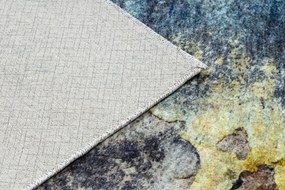 MIRO 51709.803 covor lavabil Absztrakció anti-alunecare - albastru / aur - SECUNDAR-COTATI PRODUSUL