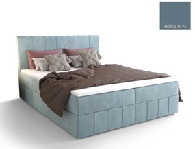 Pat matrimonial Boxspring 160 cm Barack (gri albastru ( cu saltea și sp. depozitare). 1046389