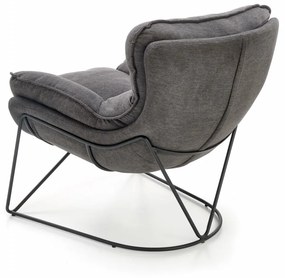 Fotoliu Volker gri inchis/negru H78 cm