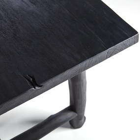 Masa dreptunghiulara din lemn de mahon Amazone 300x100x78 cm neagra