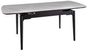 Masa extensibila Sento alb/negru L120-180xl80 cm