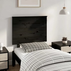 819149 vidaXL Tăblie de pat, negru, 79x6x82,5 cm, lemn masiv de pin