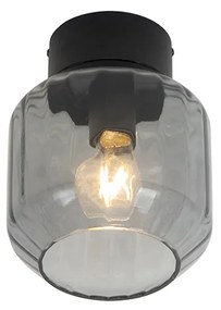 Plafoniera moderna neagra cu sticla fumurie - Stiklo