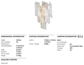 Aplica de perete LUX design deosebit PIEMONTE lucrata manual, cu 3 surse de lumina