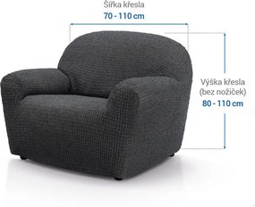 Nueva Textura Huse super elastice RUBINIA antracit fotoliu (l. 70 - 110 cm)