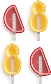 Set 4 forme pentru inghetata pe bat Lekue 1010239, 340 ml, -20°C/+100°C, Silicon platinat, Multicolor