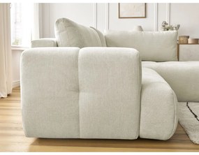 Colțar bej extensibil/cu spațiu de depozitare (cu colț pe partea dreaptă/în formă de ”L”) Fuji – Bobochic Paris