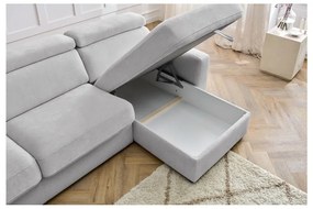 Colțar gri deschis extensibil (cu colț variabil) Monaco – Bobochic Paris