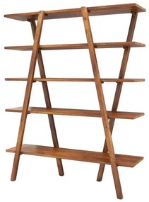 Bibliotecă din lemn de pin Perla Walnut, 148 x 120 cm