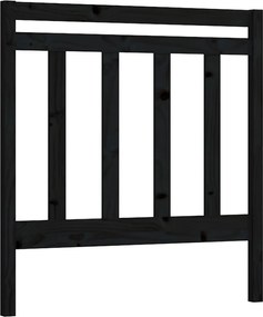 vidaXL Tăblie de pat, negru, 81x4x100 cm, lemn masiv de pin