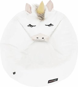 Fotoliu tip sac unicorn, alb, INOROG