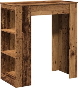 vidaXL Masă bar cu rafturi, lemn vechi, 95x47x103,5 cm, lemn prelucrat