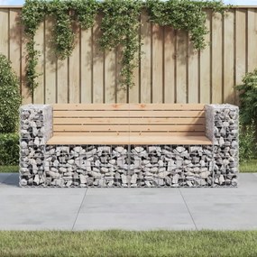 3196236 vidaXL Bancă de grădină, design gabion, 184x71x65,5 cm, lemn masiv pin