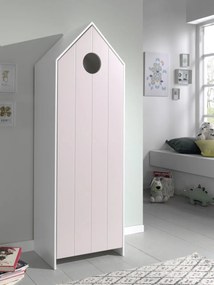 Dulap pentru copii Casami tip căsuță de plajă cu ușă roz – Vipack