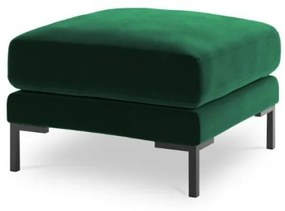 Puf cu tapiterie din catifea Jade, picioare din metal negru, verde