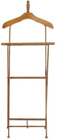 Suport de haine pliabil din lemn de pin si metal, alb, H112 cm, Major D'Homme