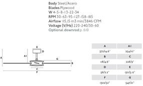 Ventilator de tavan cu telecomanda design modern POLEA negru/lemn nuc
