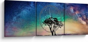 Tablou - Relaxare sub stele (cu ceas) (90x30 cm)