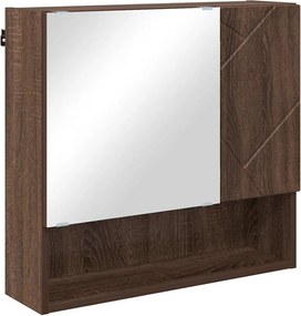 vidaXL Dulap cu oglindă Stejar închis 59 x 17 x 55 cm Lemn compozit