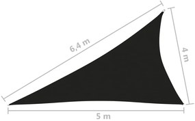 Parasolar, negru, 4x5x6,4 m, tesatura oxford, triunghiular Negru, 4 x 5 x 6.4 m