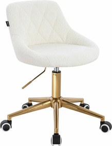 HR1054K Scaun Crem Boucle cu Bază Aurie