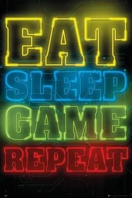 Poster Gaming - Eat Sleep Game Repeat, (61 x 91.5 cm)