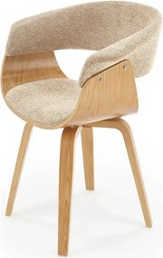 Scaun K545, bej/stejar, stofa clasica/placaj, 63x53x83 cm