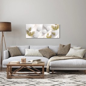 Tablou - 3D cercuri cu flori (120x50 cm)