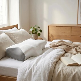 Perna cervicala ortopedica CERVI-SAN Classic, memory foam, fermitate medie, husa Tencel