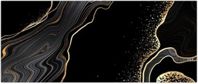 Tablou - Marmură negru - auriu (120x50 cm)