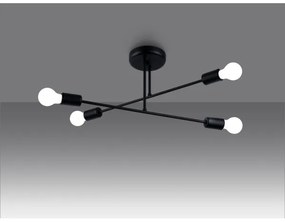 Lustră pe tijă Sollux SL.1451 NORAH 4xE27/15W/230V negru