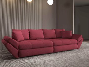 Canapea extensibilă dumonde cu ladă de depozitare si sezut confortabil din spuma high-density, Loana Enjoy Rosu 300x100 cm